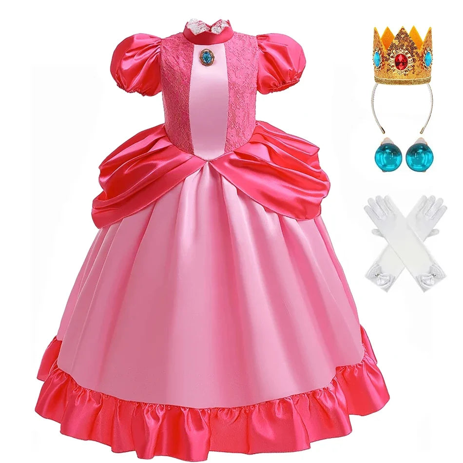 Daisy Girls Princess Dress Cartoon Movie Cosplay Costume Summer Kids Orange Party Outfits 2-10 Years Halloween Fancy Clothes