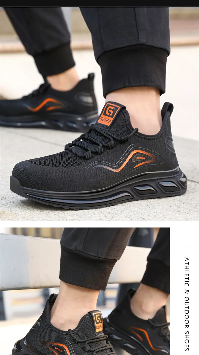 Breathable safety shoes summer man anti puncture safety work sneakers with iron toe male safety shoes men lightweight work shoes