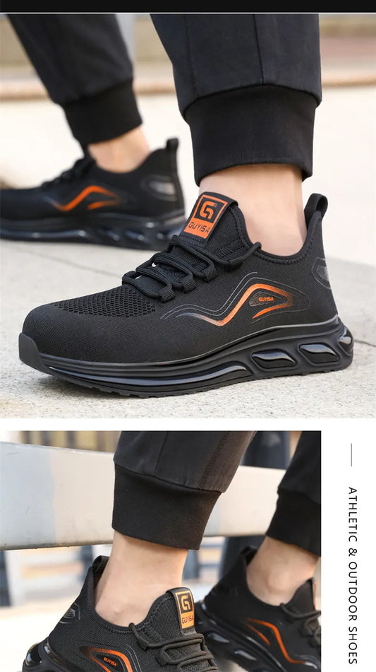 Breathable safety shoes summer man anti puncture safety work sneakers with iron toe male safety shoes men lightweight work shoes