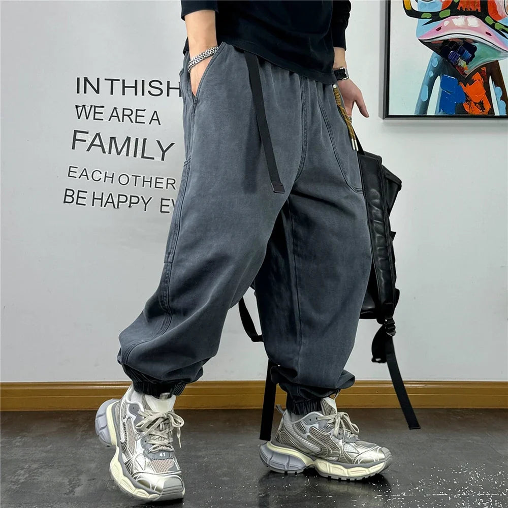 Japanese Streetwear High Quality Baggy Cargo Pants Harajuku Casual Men Clothing Plus Size Joggers Fashion Loose Work Trousers