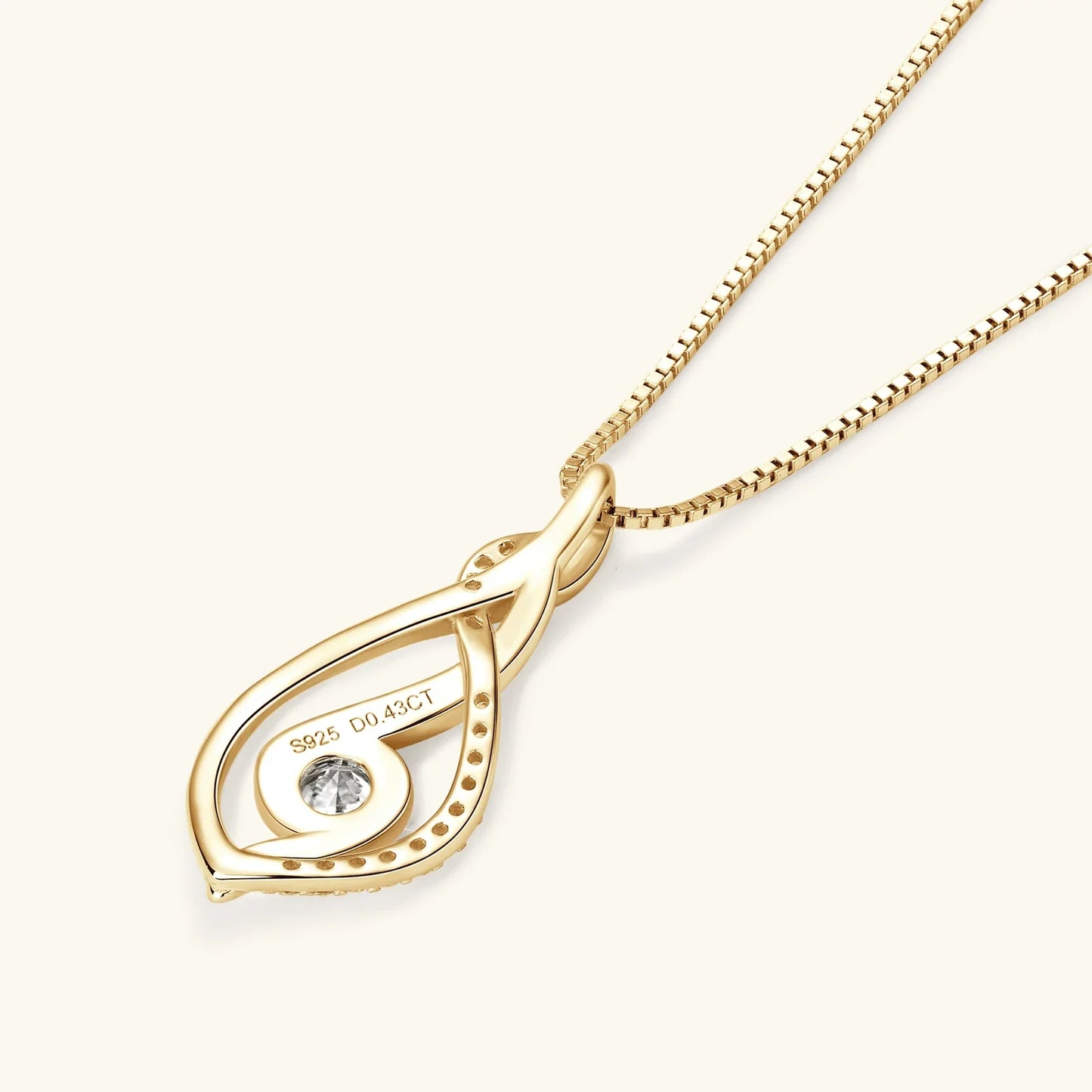 Real Full Moissanite Necklace for Women Twisted Pendant Choker Chain 925 Silver Yellow Gold Color Fine Jewelry with Certificate