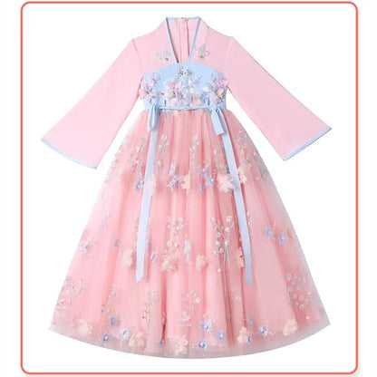Girl Modern Hanfu Chinese Style Dress Halloween Fairy Kids Clothes Vestidos Traditional Cosplay Children Costume Girls Dresses