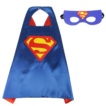 Superhero Masquerade Mask Cape Cloak Anime Spider Man Batman Cloak Action Figure Super Hero Toys Cosplay Child Party Gifts