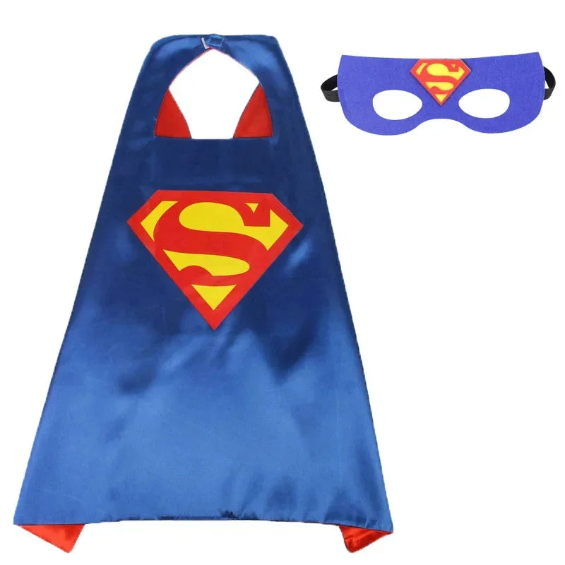 Halloween Super Hero Masquerade Mask Cape Cloak Anime Spider Man Batman Cloak Action Figure Toys Cosplay  Party Gifts
