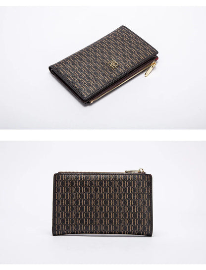 Women's Wallet CHCH Fashion Letter Cartoon Pattern Classic Retro Long Storage Wallet PVC Material Bag
