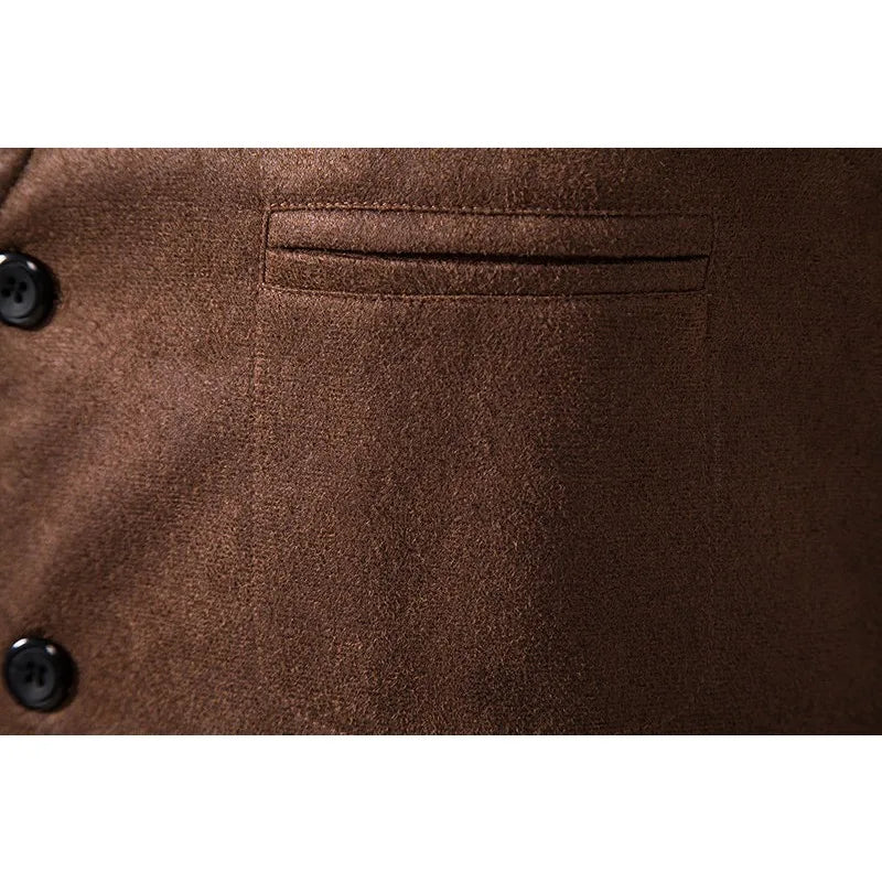 Man Vest Vintage Solid Single-breasted Male Waistcoat Slim V-neck Sleeveless Business Casual Versatile Men Suit Vest