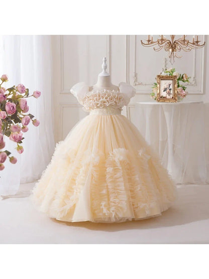 Girls' Summer New High-End Host Birthday Performance Light Luxury Piano Performance Princess Dress