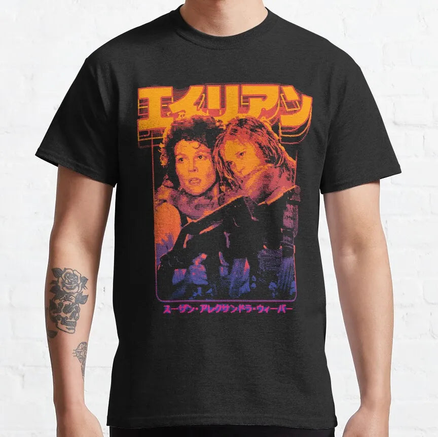 Alien Ellen Ripley 80s Science Fiction Retro Movie Weyland Xenomorph Yutani Prometheus T Shirt 100% Cotton Tees Tops Graphic