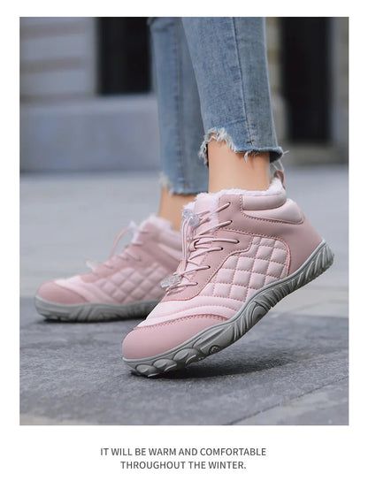 New Winter Booties Outdoor Waterproof Barefoot Boots For Men Ankle Boots Plush Warm Snow Shoes Non-slip Casual Sneakers Big Size