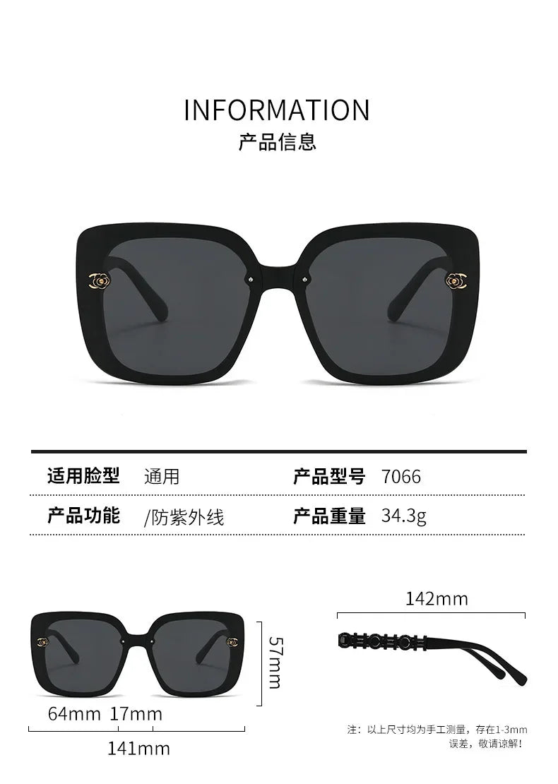 New Polarized Sun Glasses Women's High Sense Large Frame Versatile Sunglasses Street Shot Glasses Tide Light Luxury Sunglass