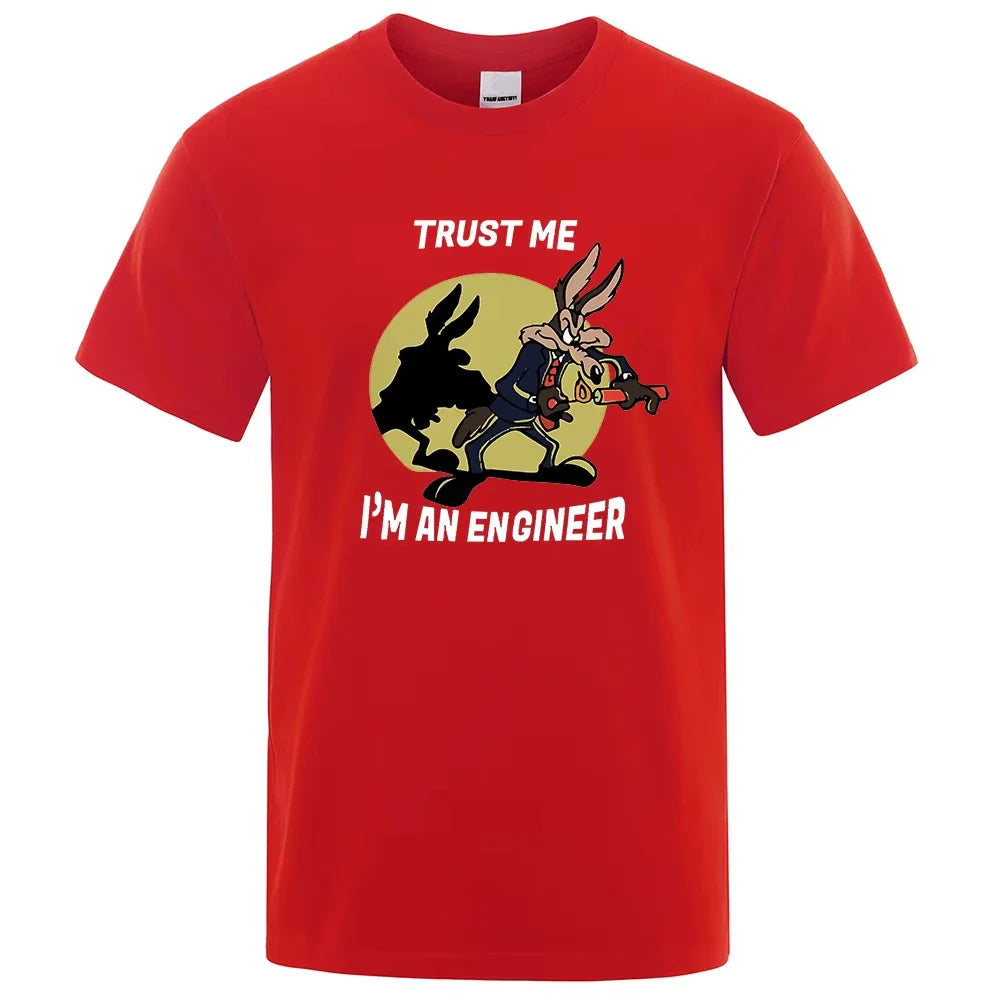 Men's Trust Me Im An Engineer T-shirt, Pure Cotton Vintage T-shirt, 2026 New Men's Cotton Tshirt ,men's Sports T-shirt
