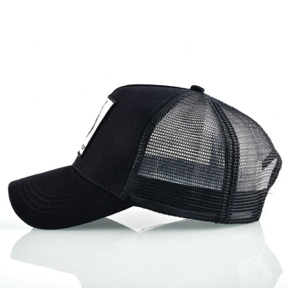 Four Seasons Trucker Cap Men Women Snapback Hip Hop Baseball Cap With Embroidery Wolf Patch Adjustable Visor Hat