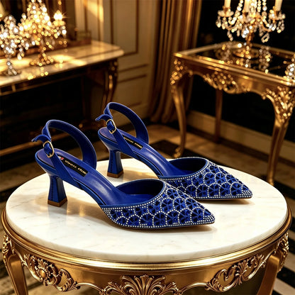 2026 New INS Italian Design Green Rhinestone Pointed Toe High Heels & Matching Handbag Set - Elegant Women's Wedding Party Shoes