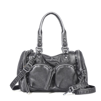 Vintage Women Handbags Small Satchel Top-handle Boston Bag PU Shoulder Bag Fashion Dumpling Pack Multi-pockets Shoulder Bags