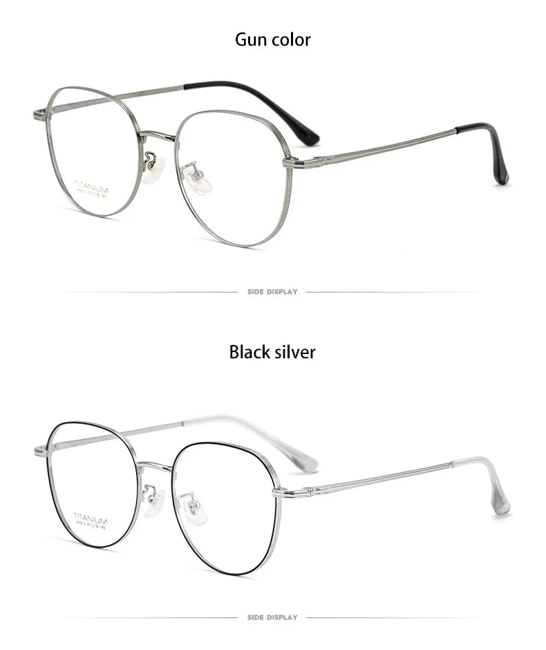 Simple Fashion Large Frame Titanium Design Women Anti-blue Light Reading Glasses Men Customized Prescription 02-K5012