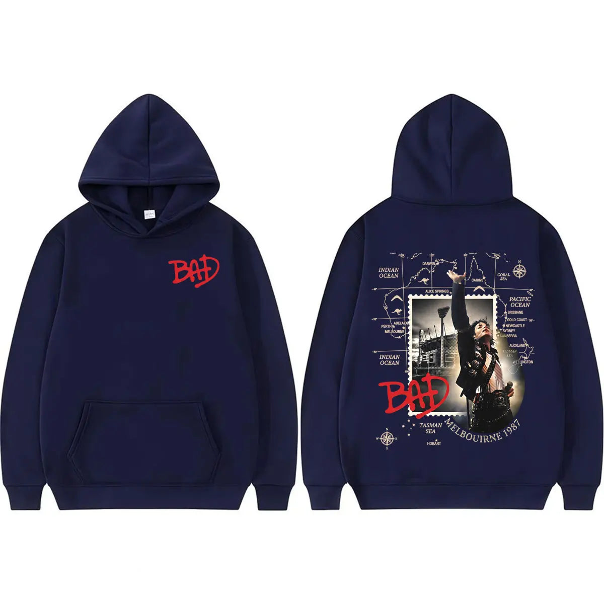 King of Pop Michael Jackson Bad Tour Pullovers Men Women Retro 80s Harajuku Fashion Hoodies High Quality Casual Cozy Sweatshirts