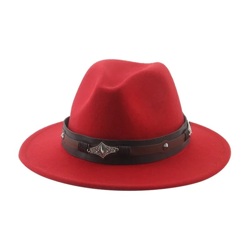 Hat Fedora Hats for Women Hats for Men Cowboy Hat Caps Big Size 62cm Western Cowboy Belt Cow Bands Fedoras Chapeau Feutre Homme