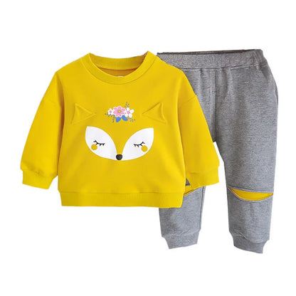 New Spring Autumn Baby Clothes Suit Kids Girls Clothing Children T-Shirt Pants 2Pcs/Set Toddler Casual Costume Infant Tracksuits
