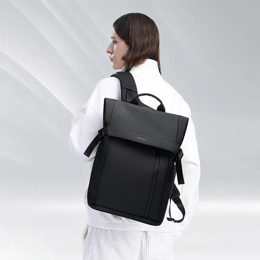 Men Fashion Backpack 15.6 inch Multifunctional Waterproof Backpack Daily Travel Bag Casual School Rucksack with Buckle