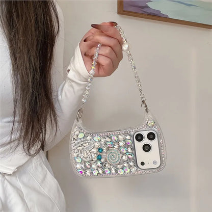 Rhinestone Hand bag Lollipop Design Phone Case For iPhone 17 Pro Max 16 15 14 13 Pro Max 15 14 16 Plus 17Air Fashion Trend Case