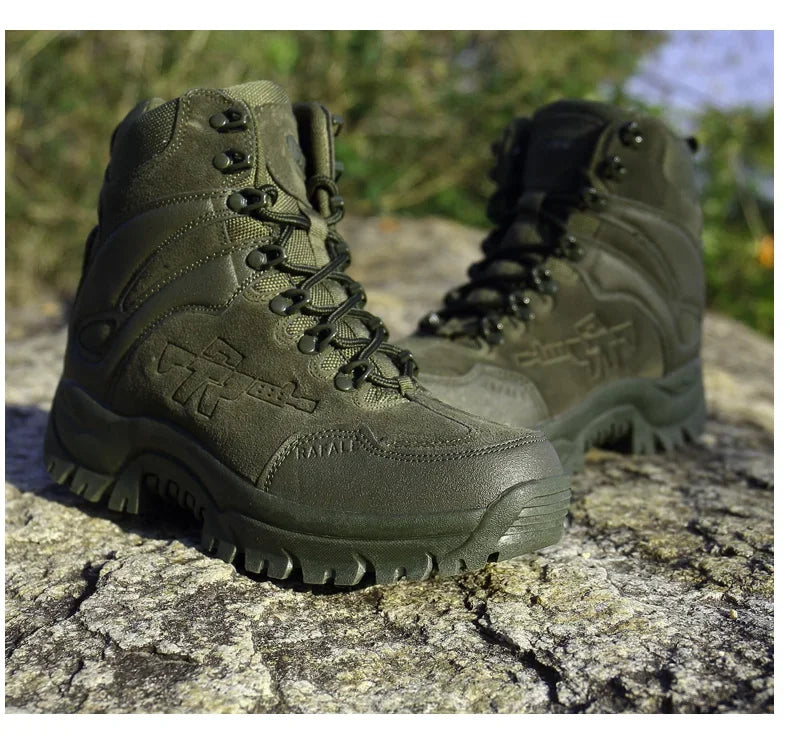 New Men Tactical Boots Army Breathable Desert High Quality Unisex Waterproof Male Hunting Boots Ankle Work Climbing Hiking Shoes