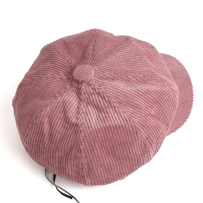 Vintage English Newsboy Cap - Women's Octagonal Beret | Baker Boy Hat for Autumn & Winter