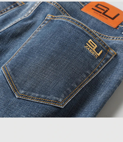 2024 Cotton Stretch Jeans Men Classic Retro Straight Slim Straight Trouser Male Korea Brand Clothing Denim Pants Plus Size 40