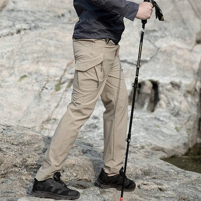 Men's Tactical Cargo Pants Military Style Joggers with Multiple Pockets Outdoor Elastic Waist for Spring Autumn Hiking Camping