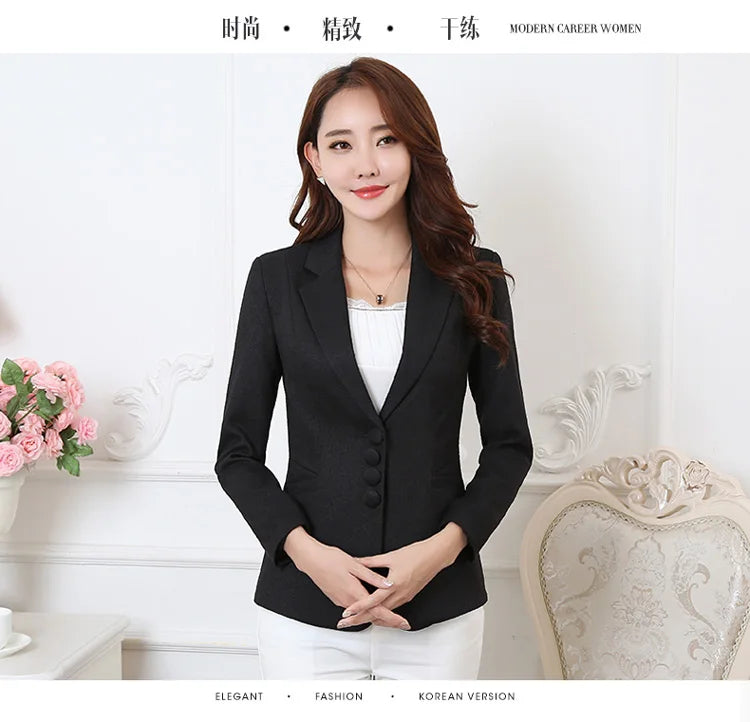 Fashion Women Blazers Jackets Work Office Lady Suit 2025 Slim Single Breasted Business Female Blazer Coats Formal Veste Femme
