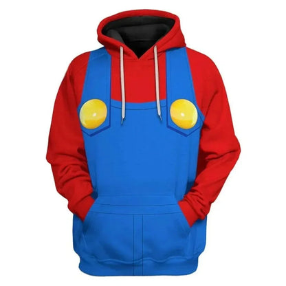 Men's Super Bros Pullovers Sweatshirt For Adult 3D Printed Casual Hooded Christmas Halloween Costume Outfits Man Anime Hoodie