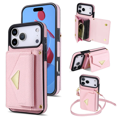 Crossbody Lanyard Leather Wallet Card Phone Case for IPhone 17 Air 16E 16 Pro Max 15 14 Plus 13 12 11 XS XR SE2020 Leather Cover