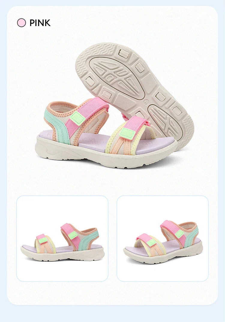Children Casual Flat Sandals For Girls Summer Beach Shoes Breathable Open Toe Non-Slip Outdoor Kids Walking Sandials