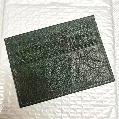 Porte-cartes en cuir de vachette avec logo personnalisé pour femme et homme, sac à cartes fin en cuir véritable, gravure du nom, portefeuille de luxe décontracté