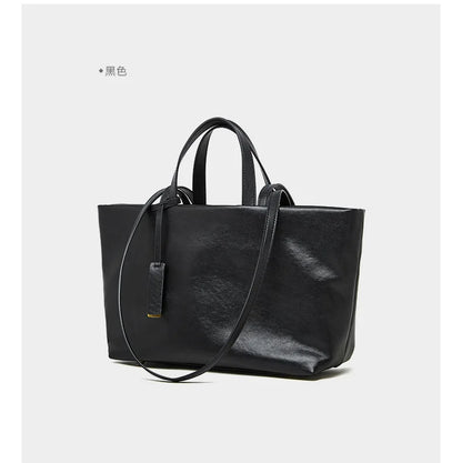 Luxury Women's Shoulder Bag Soft Leather Large Capacity Square Fashion Tote Bag Korean Fashionable Handbag Shopping Underarm Bag
