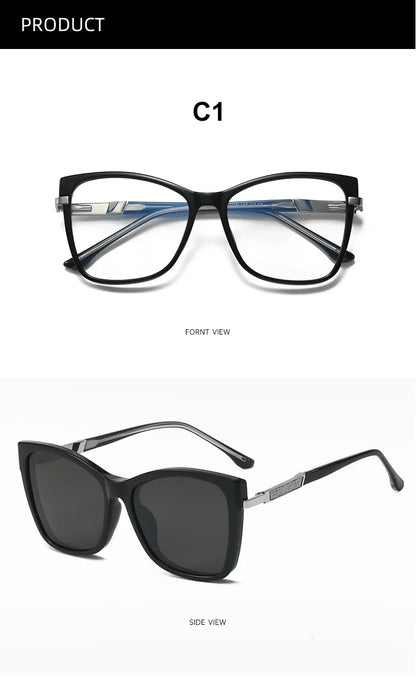 Fashion New Design TR90 Polarized Magnetic Clip-on Sunglasses Men and Women Polarized Sunglasses Optical Myopia Glasses