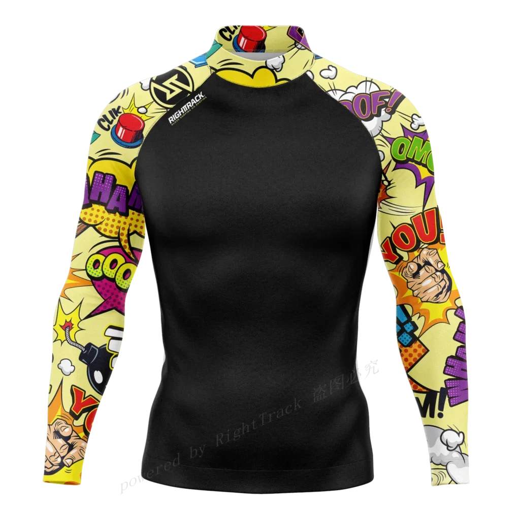 Hot Men's Rashguard Snorkeling Long Sleeve Surfing Shirts Diving Sunscreen Surf Sweatshirt UV Protection RightTrack Swimwear