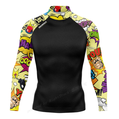 Hot Men's Rashguard Snorkeling Long Sleeve Surfing Shirts Diving Sunscreen Surf Sweatshirt UV Protection RightTrack Swimwear