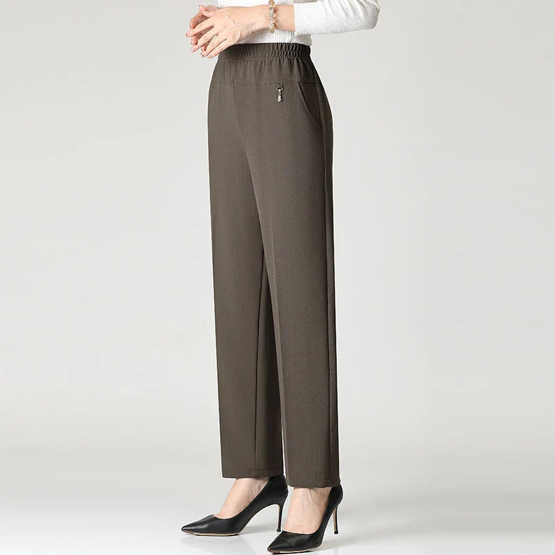 2025 Autumn Fashion Pants Brand Elastic Waist Size Women's Plus Size Thin Pants Casual Office Outdoor Pants