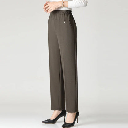 2025 Autumn Fashion Pants Brand Elastic Waist Size Women's Plus Size Thin Pants Casual Office Outdoor Pants