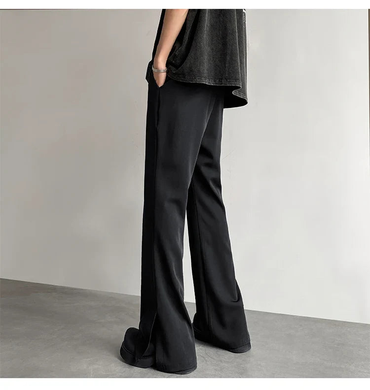 Brown Black Suit Pants Men Fashion Social Mens Dress Pants Korean Loose Casual Flared Pants Mens Office Formal Trousers M-2XL