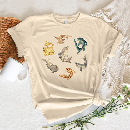 Whale tshirt women streetwear graphic Japanese t shirt female y2k graphic designer clothing