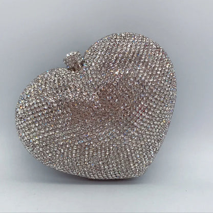 Heart Shaped Crystal Evening Clutch Bag Women Luxury Designer Rhinestones Purses And handbag Wedding Party Stones Day Clutches