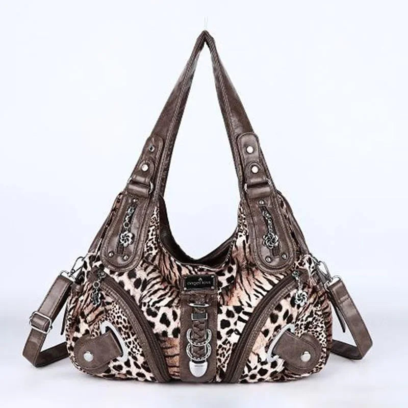 Women Handbags Large Women's Shoulder Bag Leopard Print Top-Handle Fashion Satchel Dumpling Shoulder Tote Hobos Bag