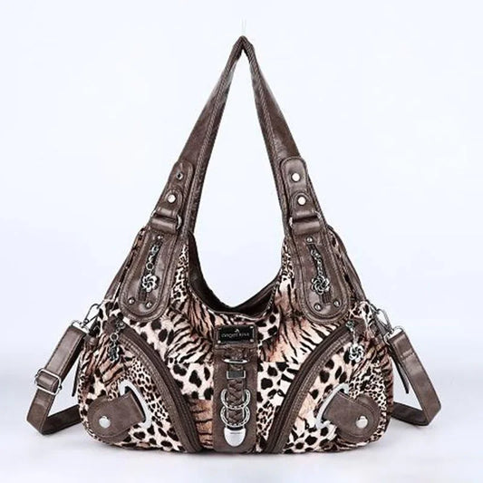 Women Handbags Large Women's Shoulder Bag Leopard Print Top-Handle Fashion Satchel Dumpling Shoulder Tote Hobos Bag