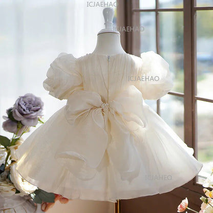 Children Girls Birthday Flower Girl Wedding Little Gown Kids Formal Champagne Host Piano Performance Princess Summer Costume