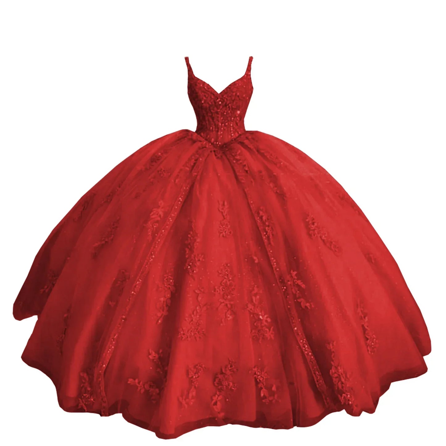 Women's Sweetheart Quinceanera Dresses Ball Gown Spaghetti Straps Applique Sweet 16 Dresses for Teens