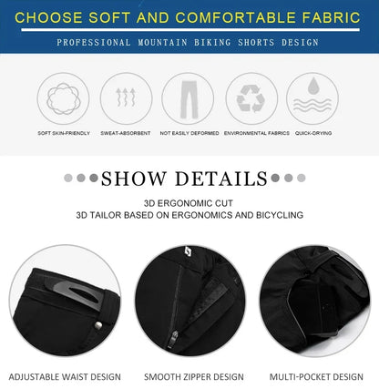 Mountain Bike Shorts Men's Summer Bicycle MTB Shorts Loose Fit Lightweight Outdoor Sports MTB Cycling Shorts
