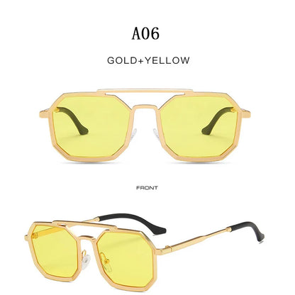Metal Punk Square Sunglasses For Men Luxe Vintage Steampunk Sunglasses Women Trendy Retro Fashion Glasses Gafas De Sol Hombre