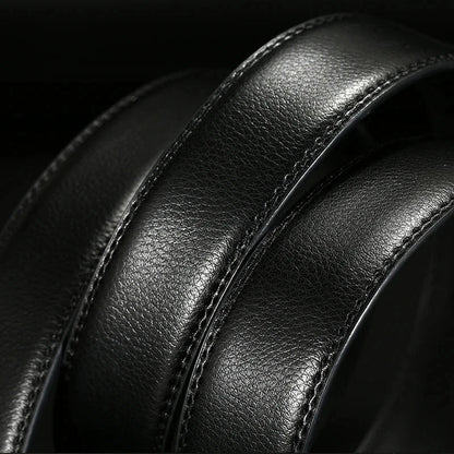2026 New Cow Genuine Leather Men's Belt Cowhide Strap for Male Automatic Buckle Belts for Men Black Buckle Belts