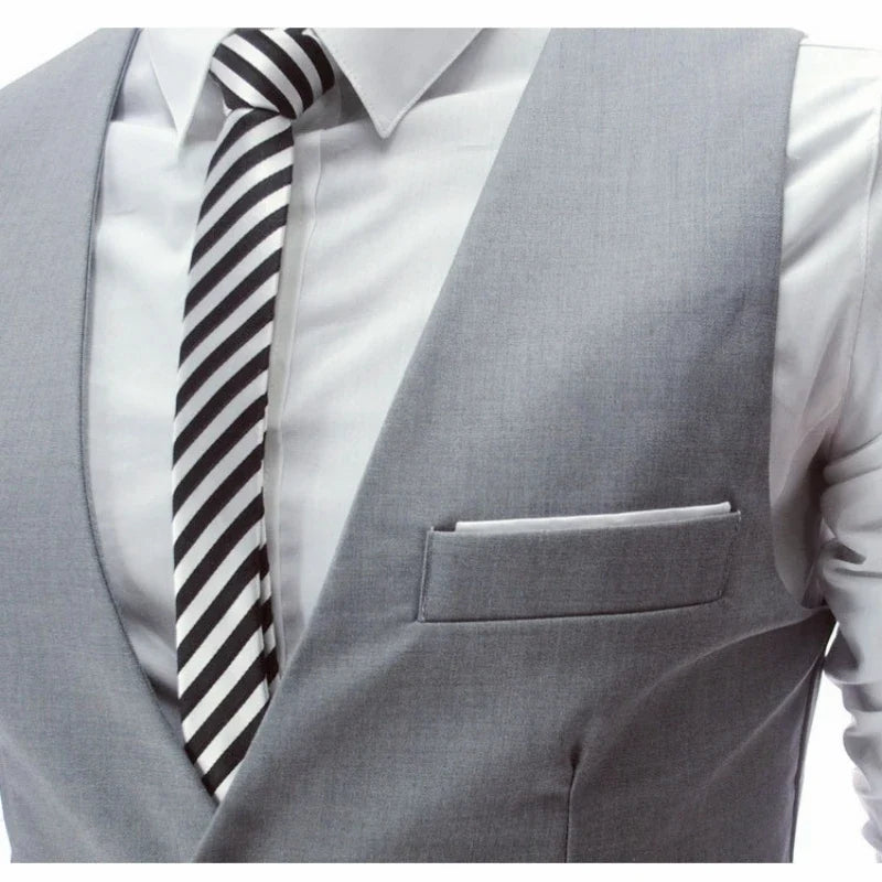 New Slim Fit Mens Suit Vest Single Breasted Casual Vests For Men Solid Formal Businss Male Waistcoat Gilet Homme